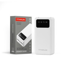 Повербанк 30000mAh TITANUM OL03 White, Micro USB, Type-C, 2USB