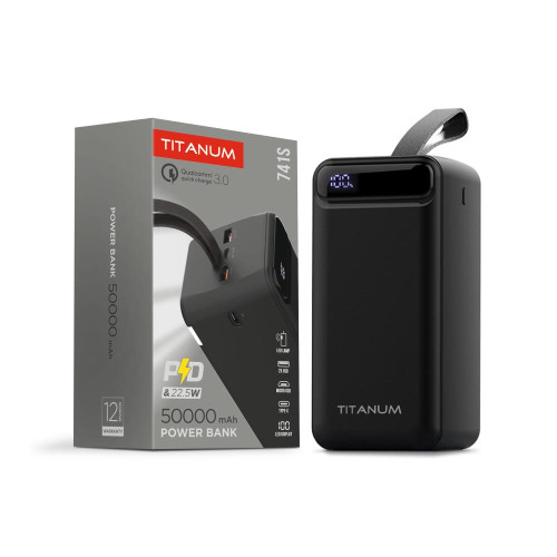 Повербанк 50000mAh TITANUM 741S 22.5W Black ( 4014640 )