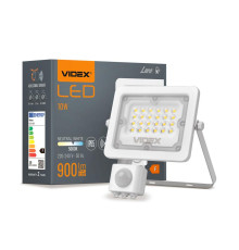 LED прожектор VIDEX F2e 10W 900Lm 5000K 220V з датчиком руху та освітленості
