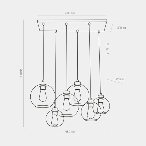 Люстра подвесная TK-Lighting cubus graphite 2833 ( 4017012 )