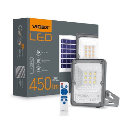 LED прожектор автономний VIDEX 10W 5000K Сенсорний (VLE-FSO-205-S) ( 4014618 )