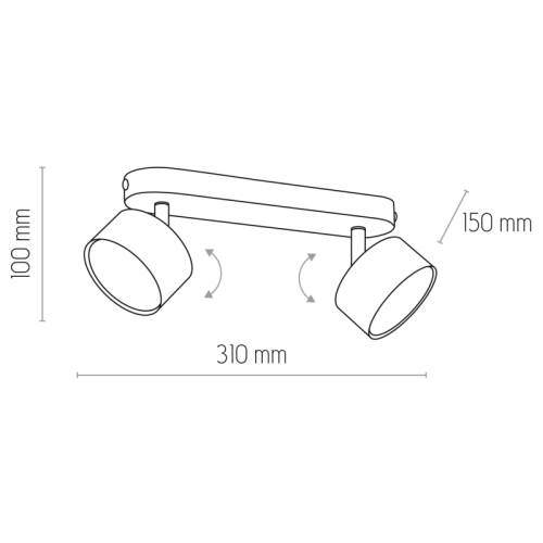 Спот TK-Lighting clark black 2 3403 чорний ( 4016978 )