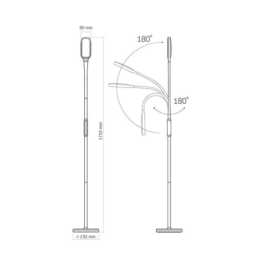 LED торшер білий VIDEX TF07W 14W 3000-5500K ( 4014156 )