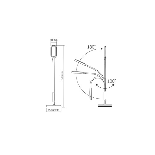 LED торшер білий VIDEX TF07W 14W 3000-5500K ( 4014156 )