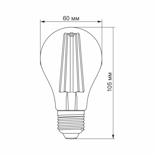 LED лампа VIDEX Filament A60FF 08W E27 1200K ( 4014300 )