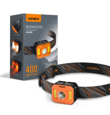 Налобный светодиодный фонарик VIDEX VLF-H085-OR 400Lm 5000K, USB-C