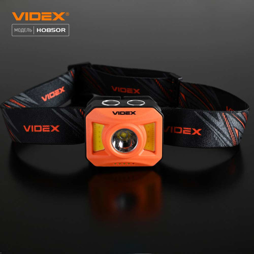 Налобный светодиодный фонарик VIDEX VLF-H085-OR 400Lm 5000K, USB-C ( 4014639 )