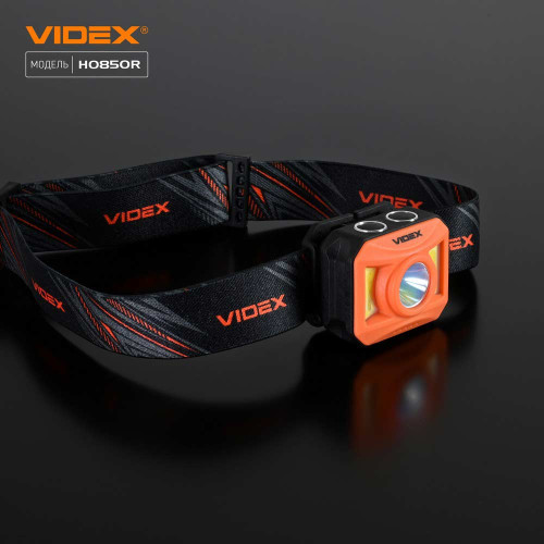 Налобный светодиодный фонарик VIDEX VLF-H085-OR 400Lm 5000K, USB-C ( 4014639 )