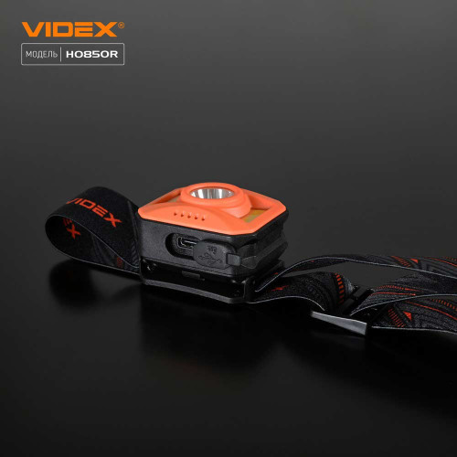 Налобный светодиодный фонарик VIDEX VLF-H085-OR 400Lm 5000K, USB-C ( 4014639 )