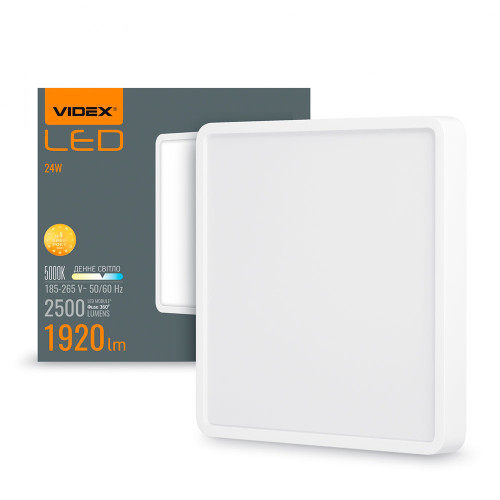 LED Світильник накладний квадрат VIDEX Downlight 24W 5000K White ( 4018349 )