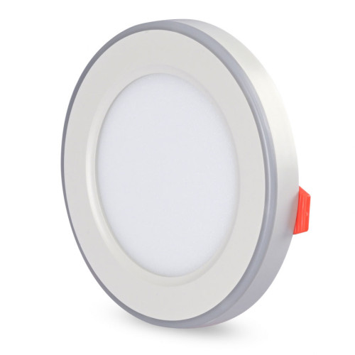 LED світильник вбудований з декоративною підсвіткою VIDEX Downlight DL4R 6W+3W 5000K+2700K 220V ( 4018350 )