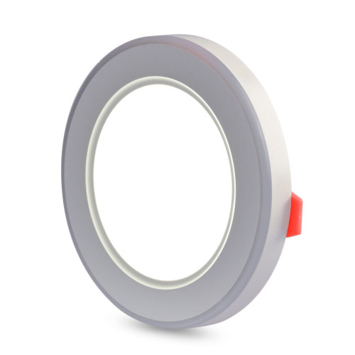LED світильник вбудований з декоративною підсвіткою VIDEX Downlight DL4R 6W+3W 5000K+2700K 220V ( 4018350 )