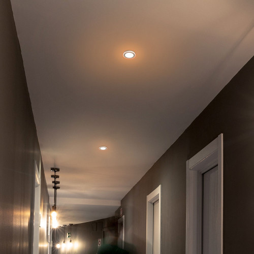 LED світильник вбудований з декоративною підсвіткою VIDEX Downlight DL4R 6W+3W 5000K+2700K 220V ( 4018350 )