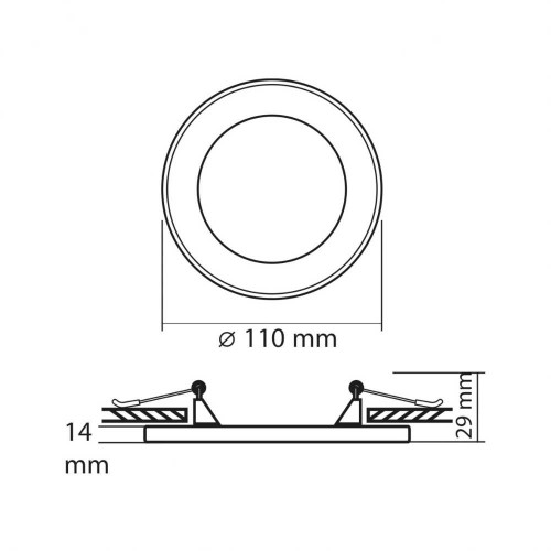 LED світильник вбудований з декоративною підсвіткою VIDEX Downlight DL4R 6W+3W 5000K+2700K 220V ( 4018350 )