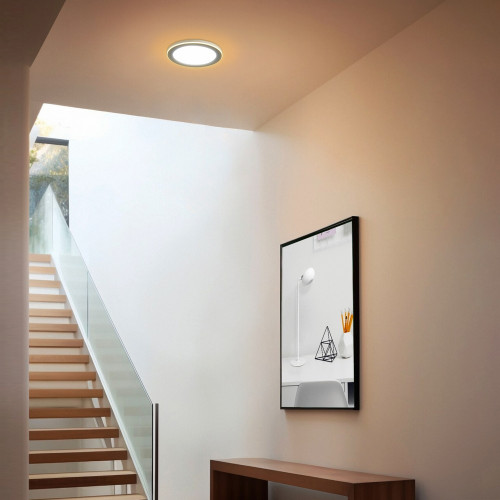LED світильник вбудований з декоративною підсвіткою VIDEX Downlight DL4R 18W+6W 5000K+2700K 220V ( 4018351 )