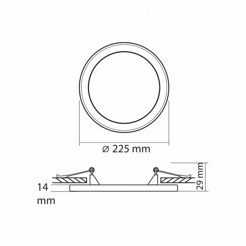 LED світильник вбудований з декоративною підсвіткою VIDEX Downlight DL4R 18W+6W 5000K+2700K 220V ( 4018351 )