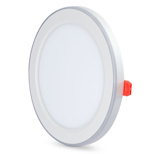 LED світильник вбудований з декоративною підсвіткою VIDEX Downlight DL4R 12W+4W 5000K+2700K 220V ( 4018352 )