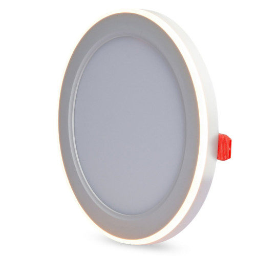 LED світильник вбудований з декоративною підсвіткою VIDEX Downlight DL4R 12W+4W 5000K+2700K 220V ( 4018352 )
