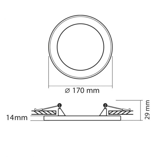 LED світильник вбудований з декоративною підсвіткою VIDEX Downlight DL4R 12W+4W 5000K+2700K 220V ( 4018352 )