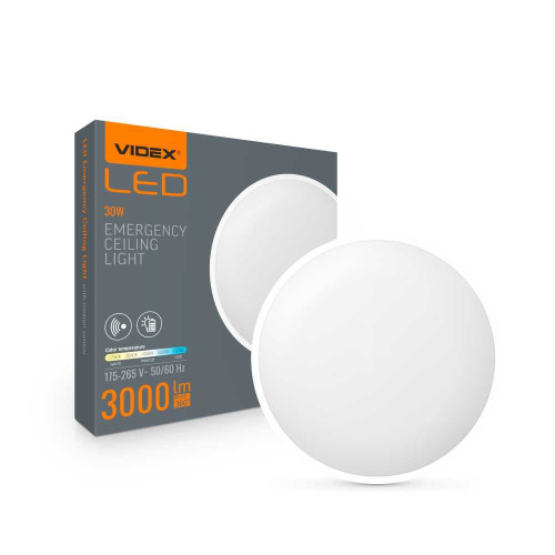 LED Світильник аварійний накладний з датчиком руху VIDEX 30W 2700-6500K 220V ( 4018358 )