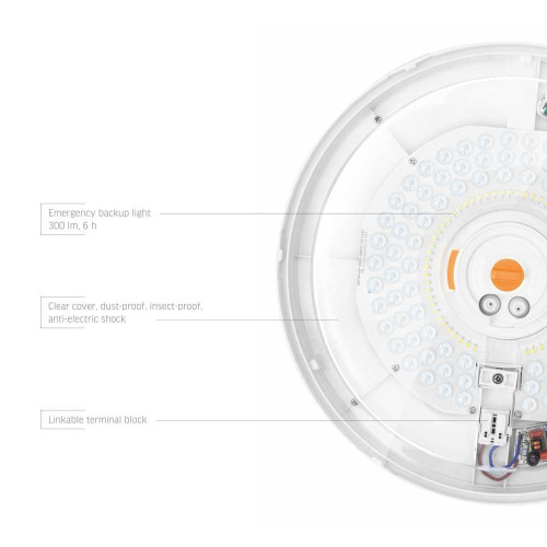LED Світильник аварійний накладний з датчиком руху VIDEX 30W 2700-6500K 220V ( 4018358 )