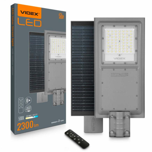 LED ліхтар вуличний автономний VIDEX 2300Lm 5000K (VL-SLSO-082-S) ( 4018359 )