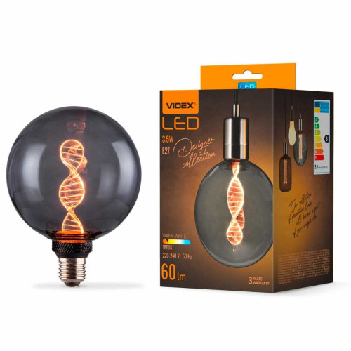 LED лампа VIDEX Filament VL-DNA-G125-S 3.5W E27 1800K Smoky ( 4018370 )
