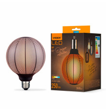 LED лампа VIDEX Filament VL-DG125BN 6W E27 1800K Black Magician pine needles 