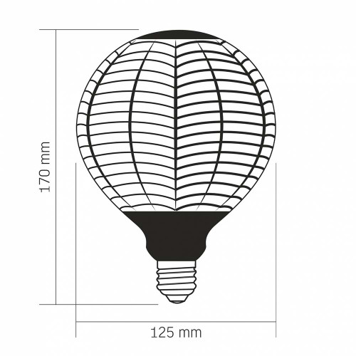 LED лампа VIDEX Filament VL-DG125BN 6W E27 1800K Black Magician pine needles ( 4018380 )