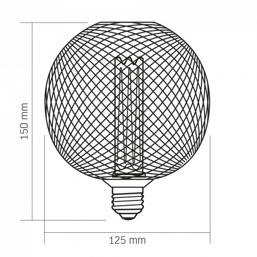 LED лампа VIDEX Filament VL-DBMC125150 4W E27 1800K Black Chainmail style ( 4018382 )