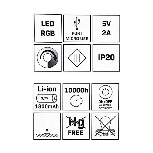 Настільна лампа Goldlux 325433 Candy Led RGB IP20 USB ( 4018388 )