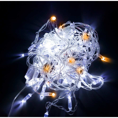 Гірлянда вулична STARLIGHT бахрома білий/жовтий Flash 75LED IP44 прозорий 2x0,7м ( 4018505 )