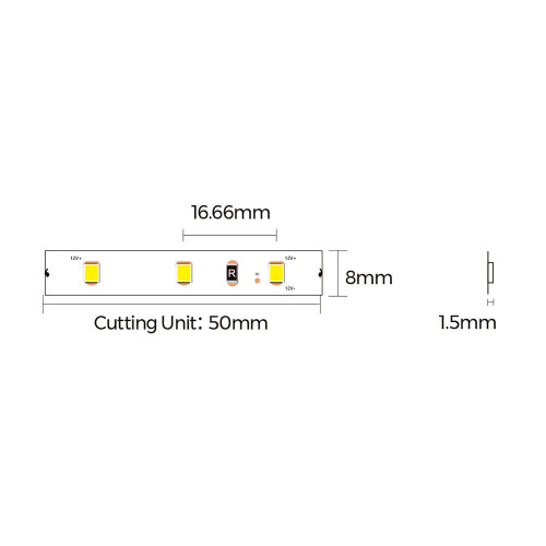 LED стрічка COLORS 60-2835-12V-IP20 4,8W 520Lm 4000K 5м (DJ60-12V-8mm-NW) ( 4018771 )