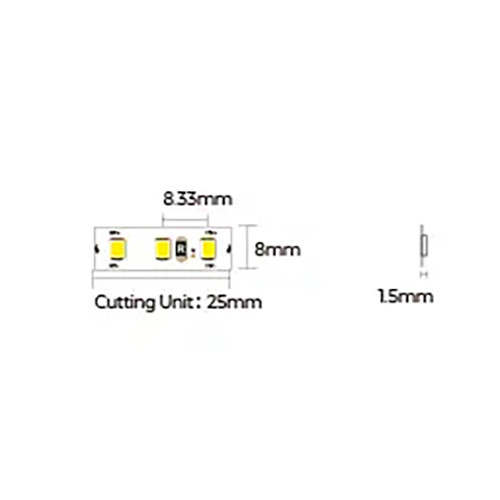 LED стрічка COLORS 120-2835-12V-IP33 8.8W 1000Lm 6000K 5м (DJ120-12V-8mm-PW) ( 4018776 )