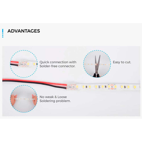 LED стрічка COLORS 120-2835-12V-IP33 8.8W 1000Lm 6000K 5м (DJ120-12V-8mm-PW) ( 4018776 )