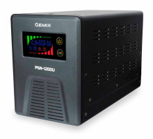 ИБП Gemix PSN-1200U LCD, 1200ВА/800Вт, 7/13/18A, 3xEURO Schuko