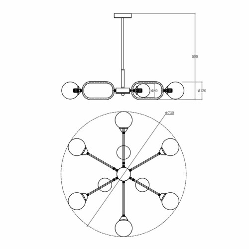Люстра Edlin PL321159-9 Sonte G9 9x10W IP20 латунний 32205313 ( 4019237 )
