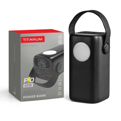 Повербанк 40000mAh TITANUM WC40 PD65W Black ( 4019263 )