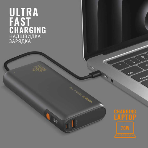 Повербанк 20000mAh VIDEX VPB-202C 75W Black ( 4019265 )