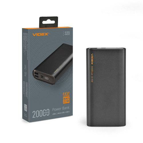 Повербанк 20000mAh VIDEX VPB-320 22.5W Black ( 4019296 )