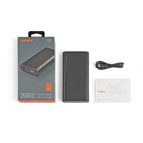 Повербанк 20000mAh VIDEX VPB-320 22.5W Black ( 4019296 )