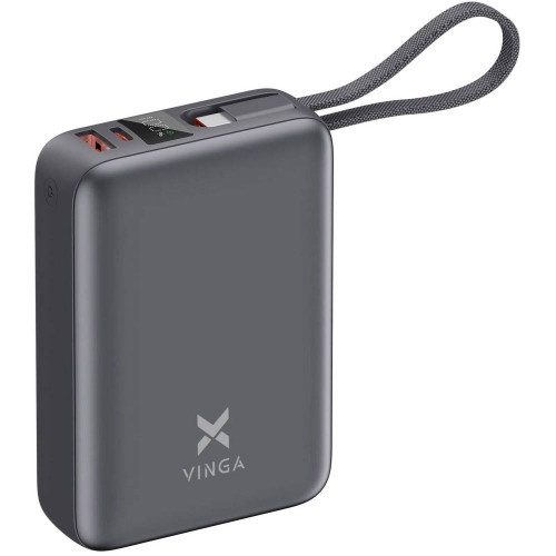Батарея універсальна Vinga 20000 mAh 45W Display Cable (VPBB2045C) ( 4019307 )