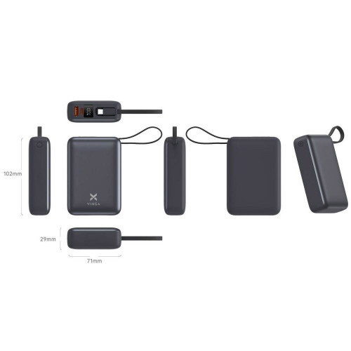 Батарея універсальна Vinga 20000 mAh 45W Display Cable (VPBB2045C) ( 4019307 )