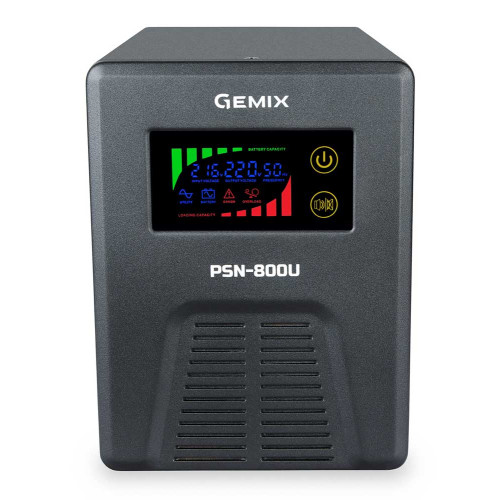 ИБП Gemix PSN-800U LCD, 800ВА/480Вт, 7/9/13A, 3xEURO Schuko ( 4019355 )