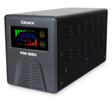 ДБЖ Gemix PSN-500U LCD, 500ВА/350Вт, 5/7/9A, 2хEURO Schuko