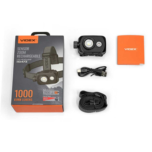 Налобний світлодіодний ліхтарик VIDEX VLF-H047Z 1000Lm 5000K ( 4019357 )