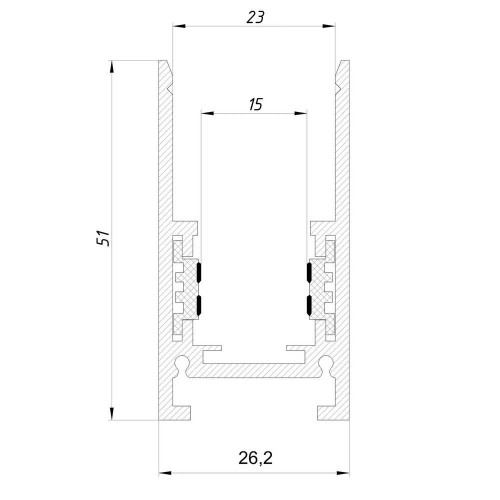 Магнитный трековый шинопровод OLEDIM OL11 48V накладной черный 2м ( 4019369 )