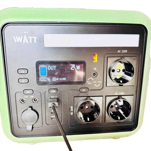 Зарядная станция электрическая портативная V-WATT SIGMA 1500W Green ( 4019417 )