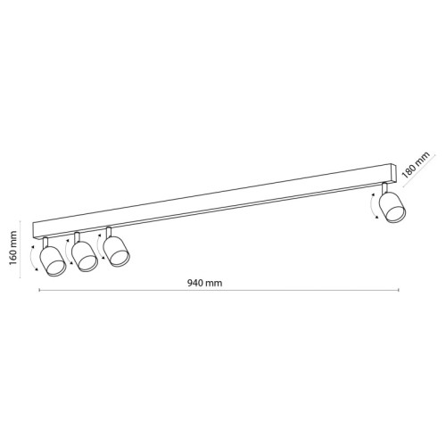 Спот TK-Lighting top black 4 4761 черный ( 4017551 )