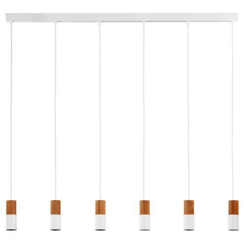 Люстра подвесная TK-Lighting elit white/wood 6 6308 белый ( 4017098 )